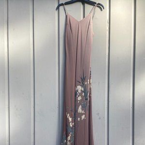 Mannequines - Floor Length Silk Floral Slip Dress